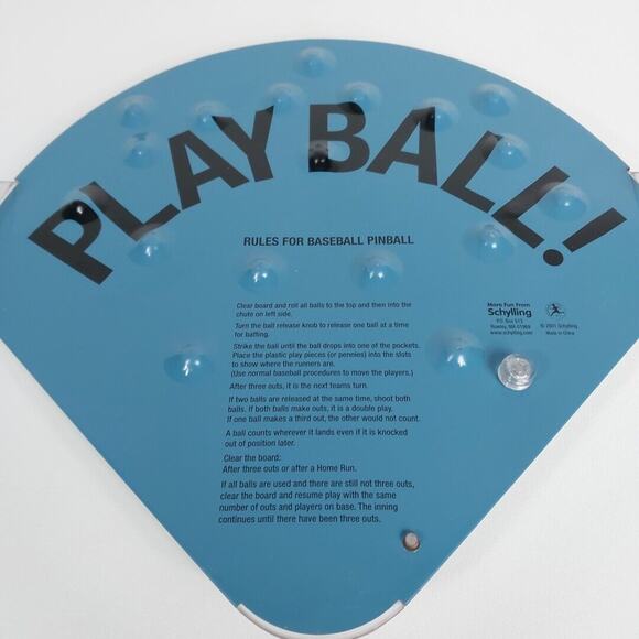 Vintage 2001 Schylling PLAY BALL Baseball Table Top Pinball‎ Game - Picture 4 of 4